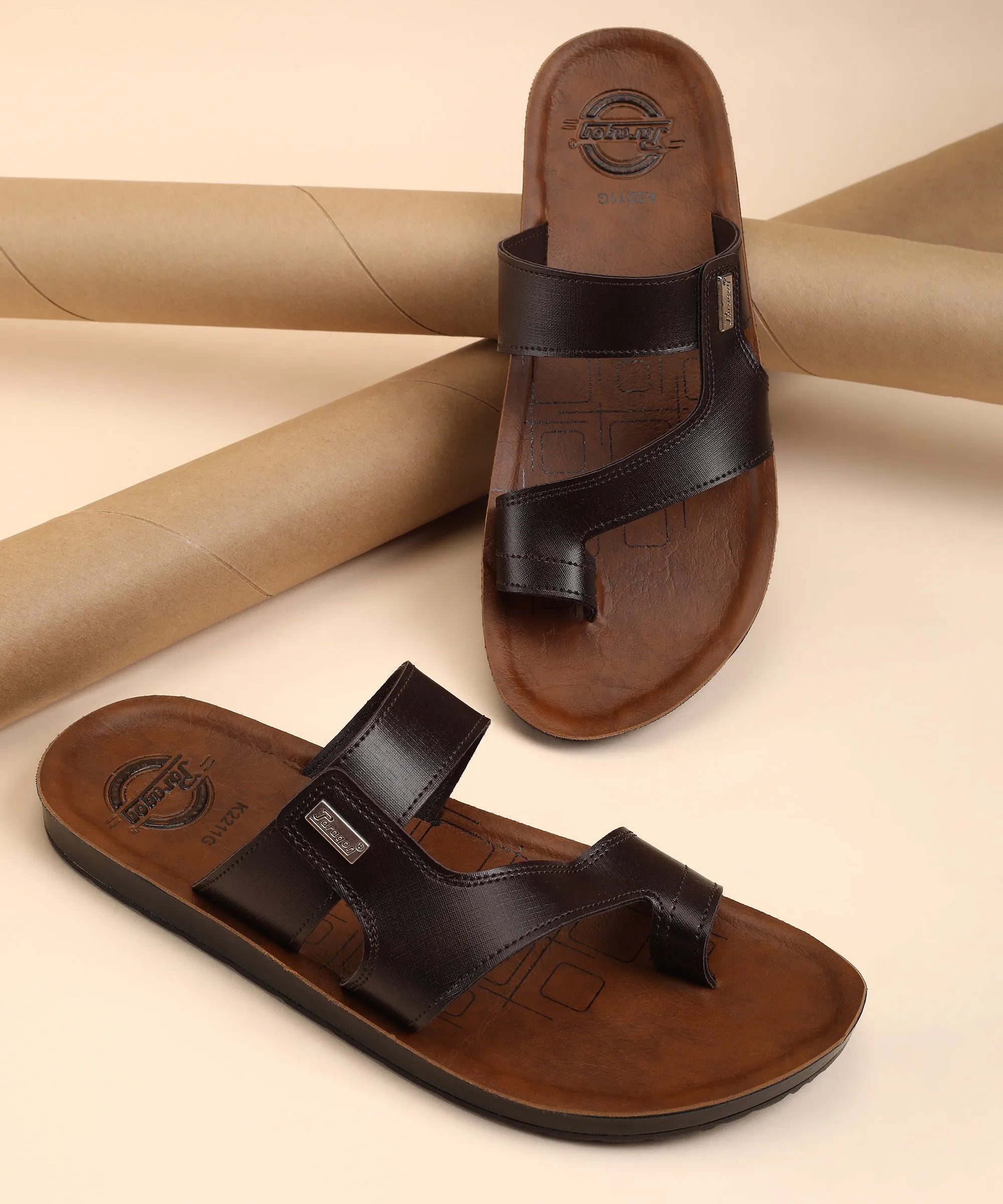Paragon  PUK2211G Men Stylish Sandals | Comfortable Sandals for Daily Outdoor Use | Casual Formal Sandals with Cushioned Soles Flat Sole Summer Ready