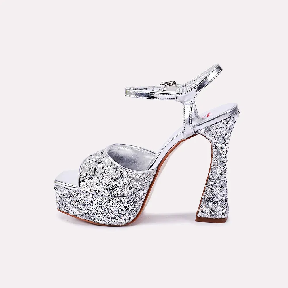 Spanish Bold Ultra Light Trail Running Cara Silver High Heel Sandals 0421205