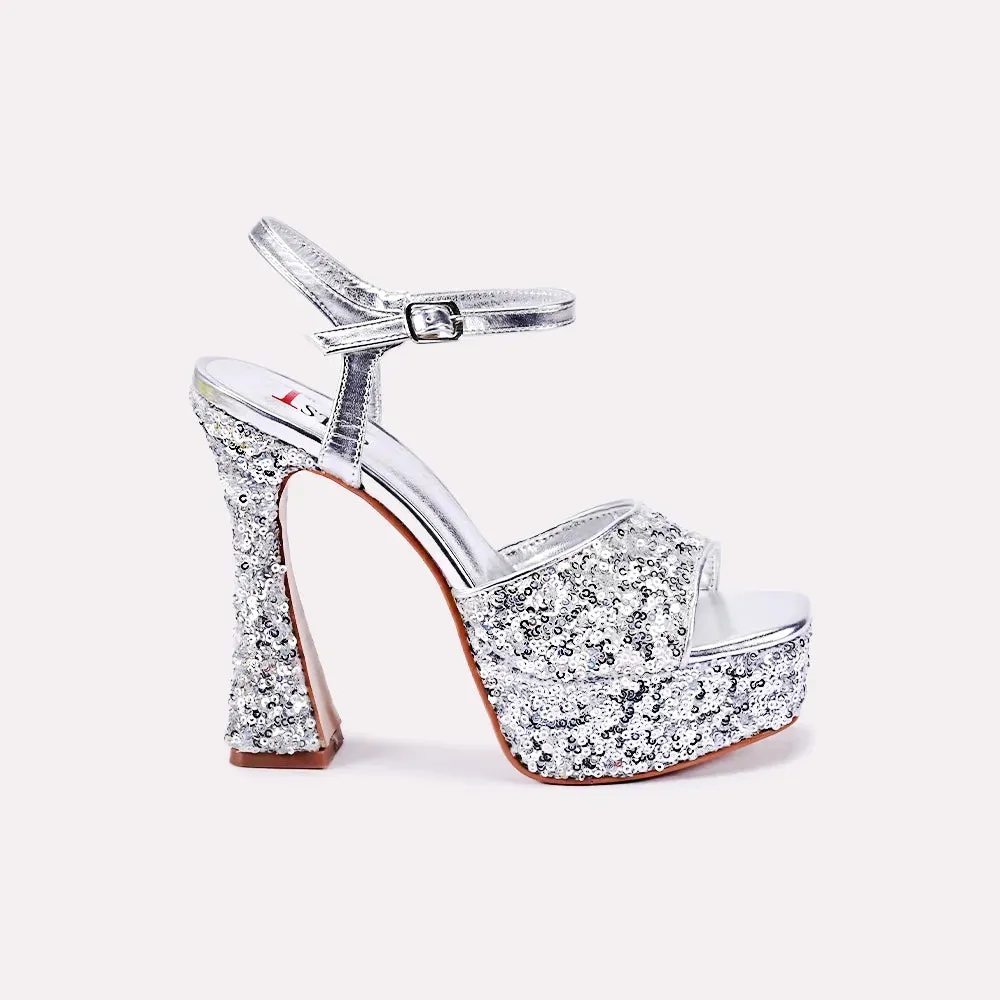 Sweat Resistant Urban Stroll Cara Silver High Heel Sandals 0421205