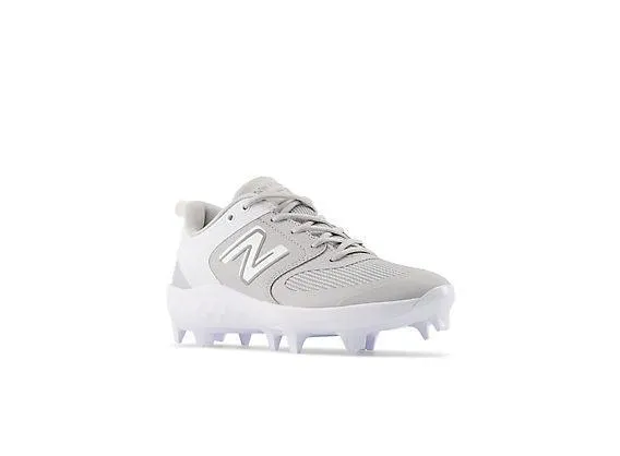 New Balance Women's Fresh Foam Velo V3 Molded Softball Cleats - Grey with White - SPVELOG3 Concert Mood Velvet Rich