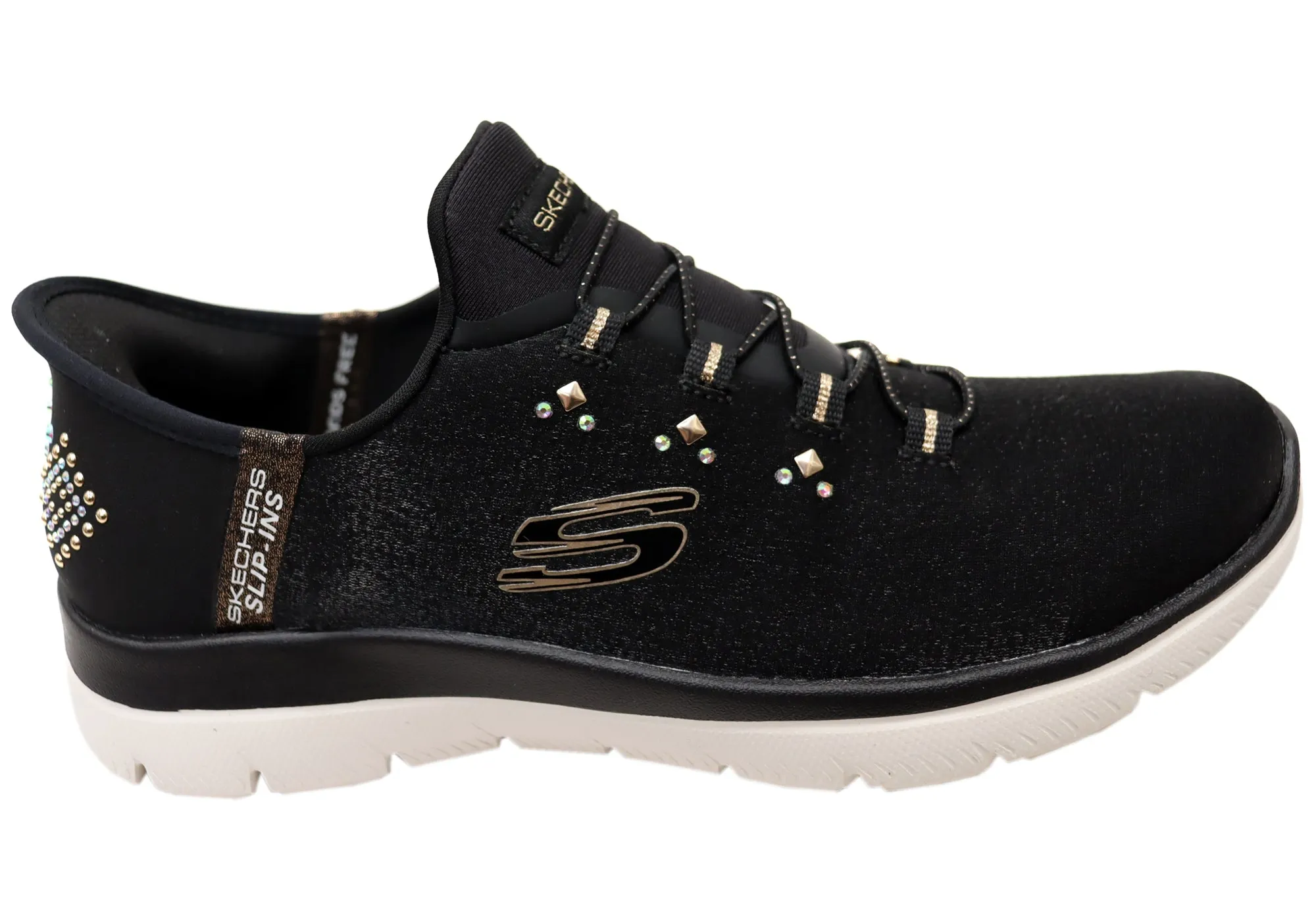 Fit Today Skechers Womens Slip Ins Summits Shining Diamond Comfortable Shoes