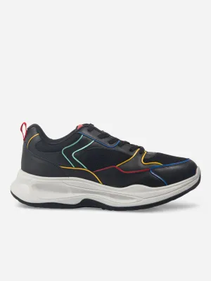 Men's Black Spectrum Lace Up Sneakers (IX1066) Abrasion Guard