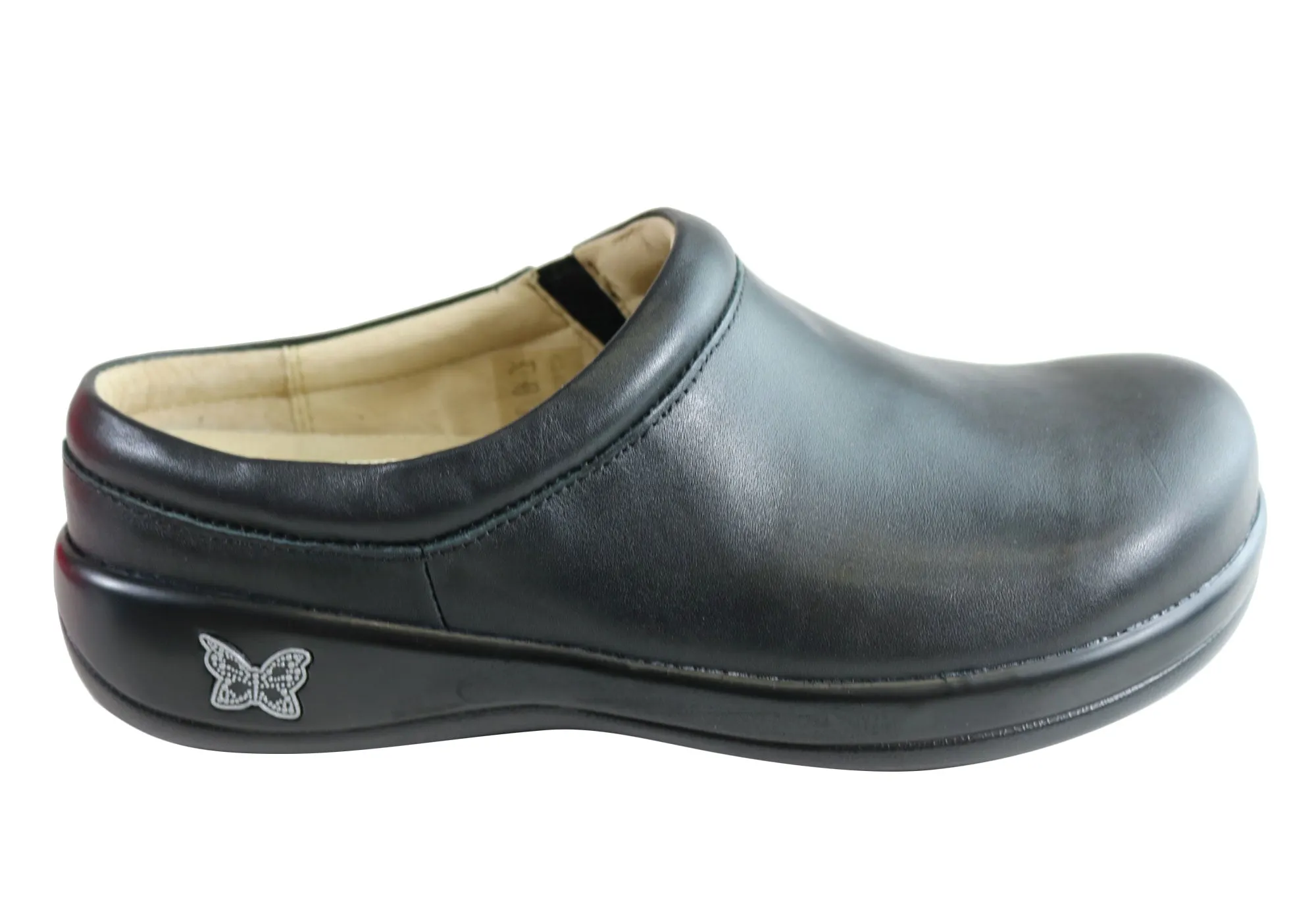 Alegria Kayla Womens Comfortable Leather Open Back Shoes Antibacterial