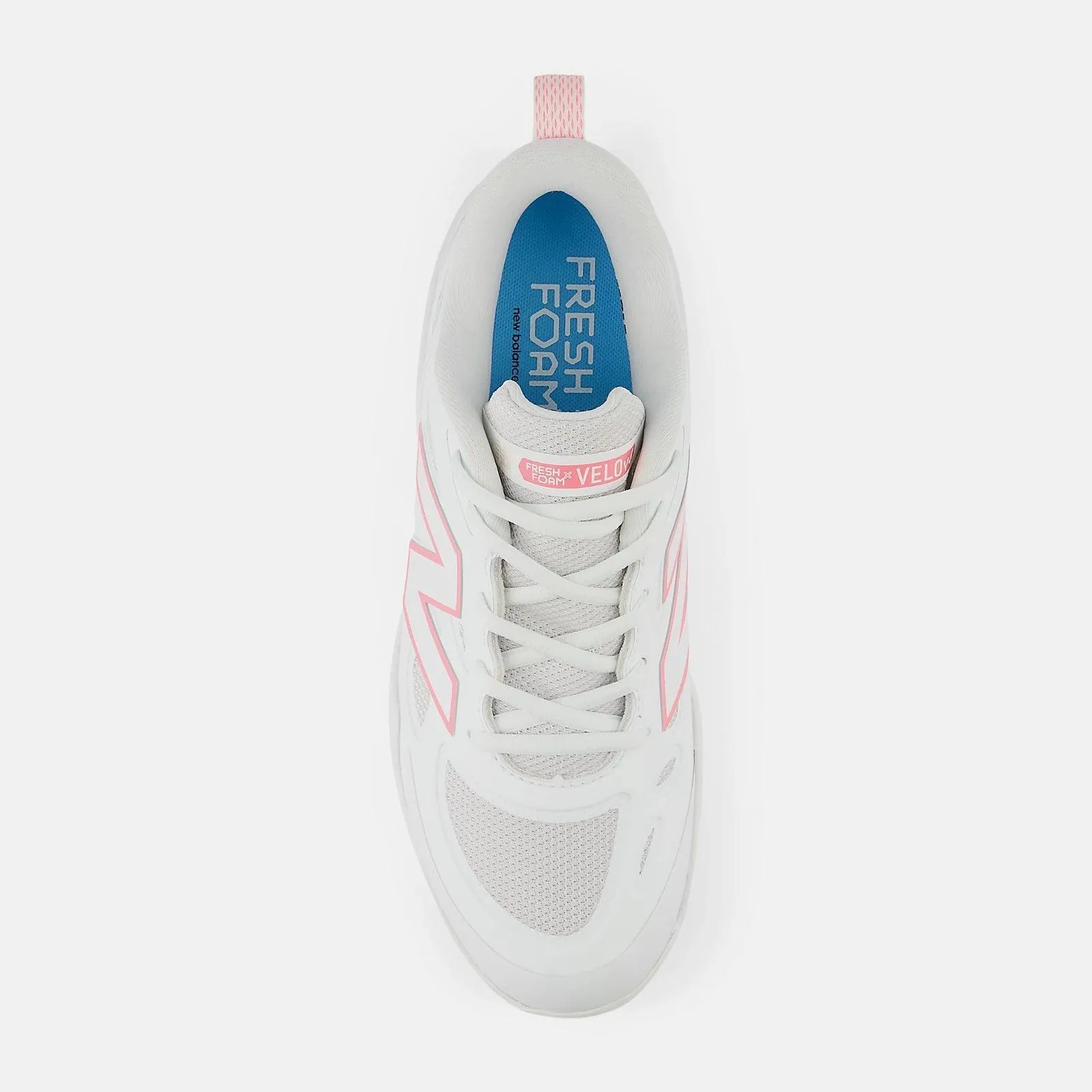 Autumn Cool Suede Soft New Balance Women's Fresh Foam X Velo v4 Molded Softball Cleats - White with Ultra Pink SPVELOM4