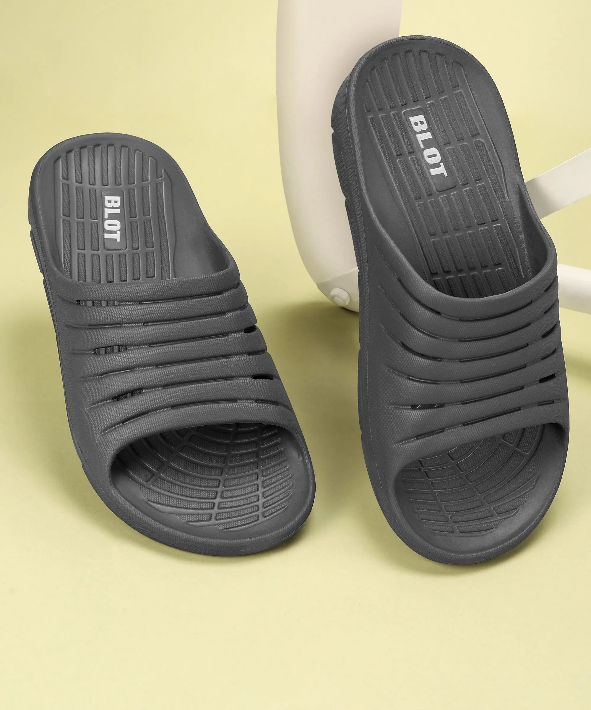 Paragon Blot K10910G Men Casual Sliders | Stylish Trendy Lightweight Slides | Casual & Comfortable Slippers | For Everyday Use Compact Design Synthetic Upper