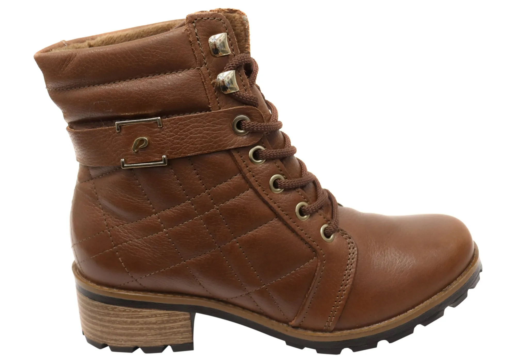 High Traction Weather Resistant User Pegada Gracey Womens Comfortable Brazilian Leather Lace Up Boots