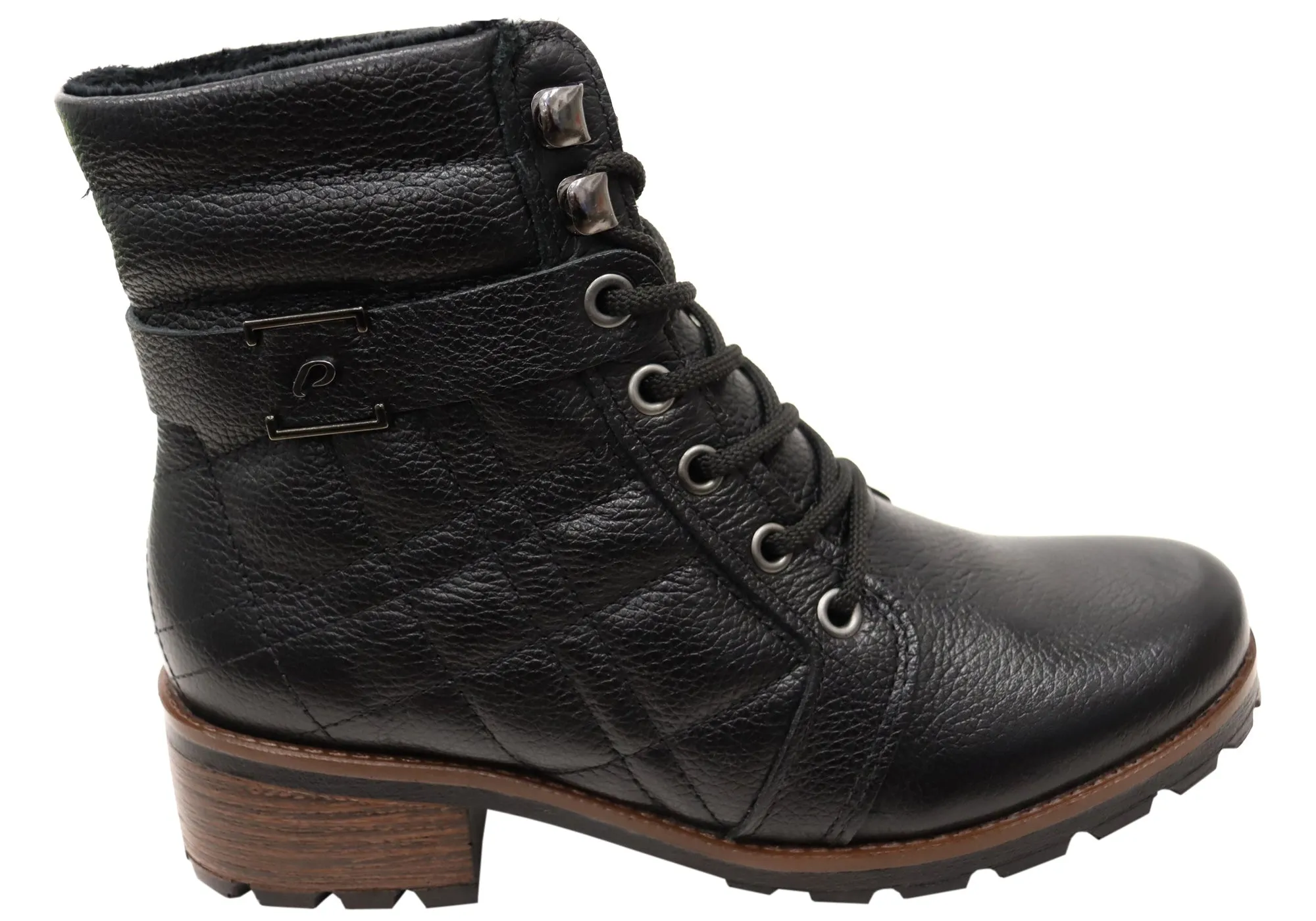 Pegada Gracey Womens Comfortable Brazilian Leather Lace Up Boots Durable Sole Slip Resistant Rainy Day Commuter