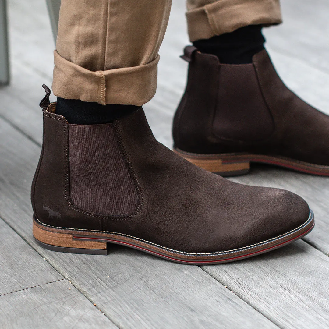 Rain Path Winner Chelsea Boots Dark Brown Suede