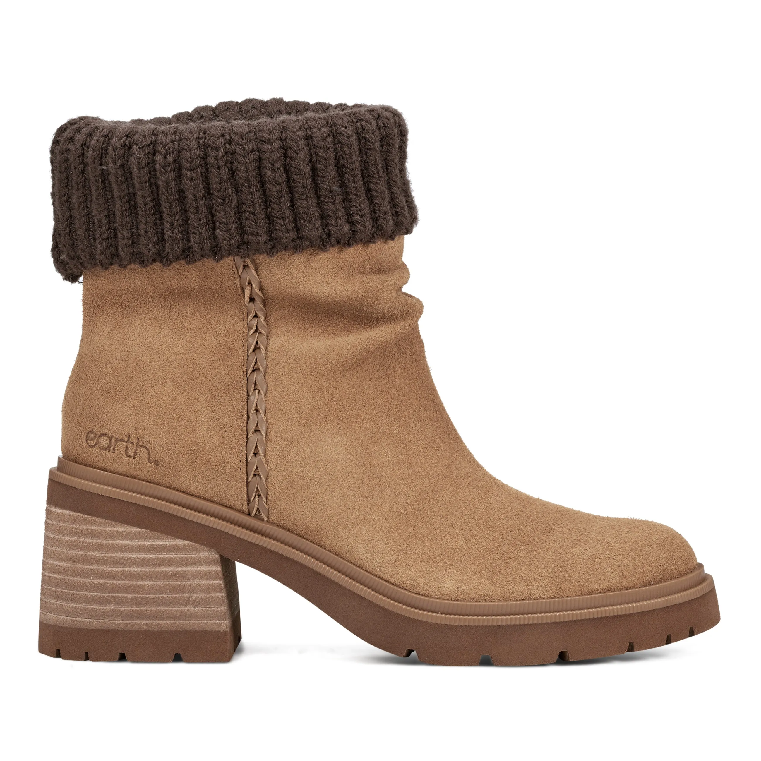 Gresa Waterproof Block Heel Round Toe Casual Booties warm glow