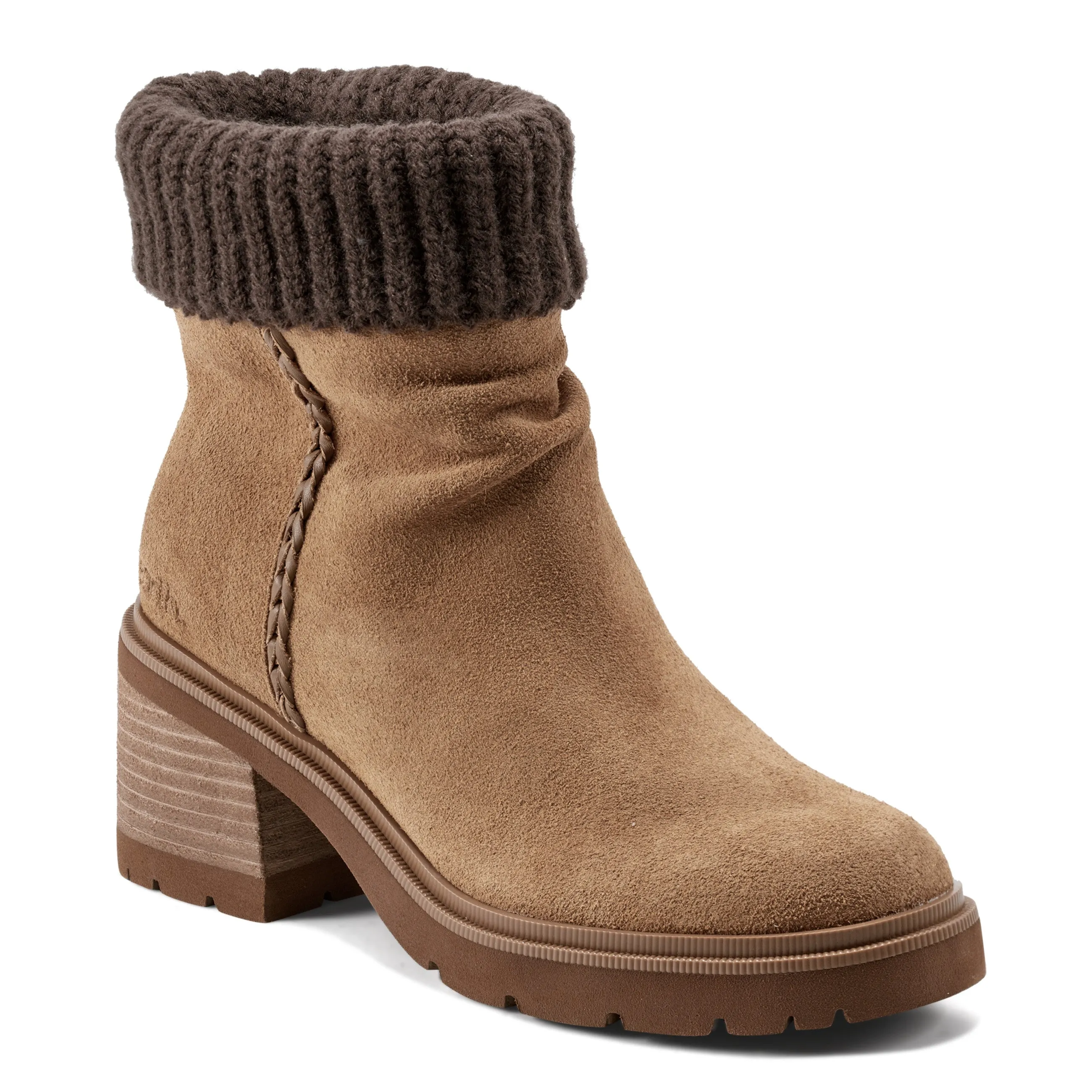 Gresa Waterproof Block Heel Round Toe Casual Booties All Comfort Court Grip