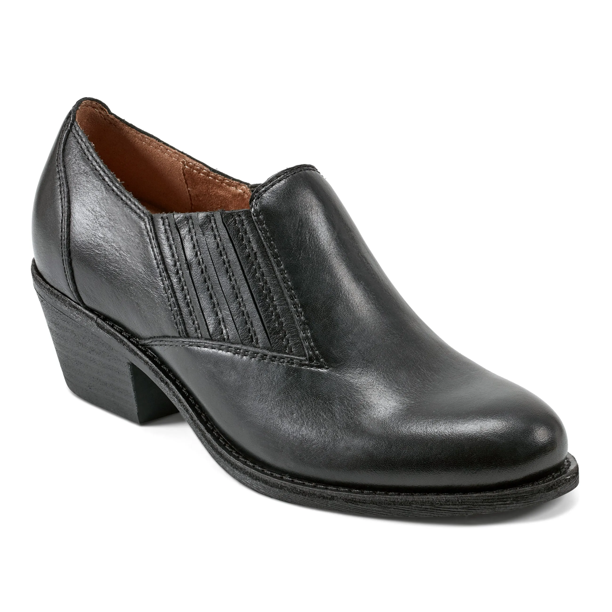 Jalin Block Heel Slip-on Casual Booties Vital Step Anti Odor