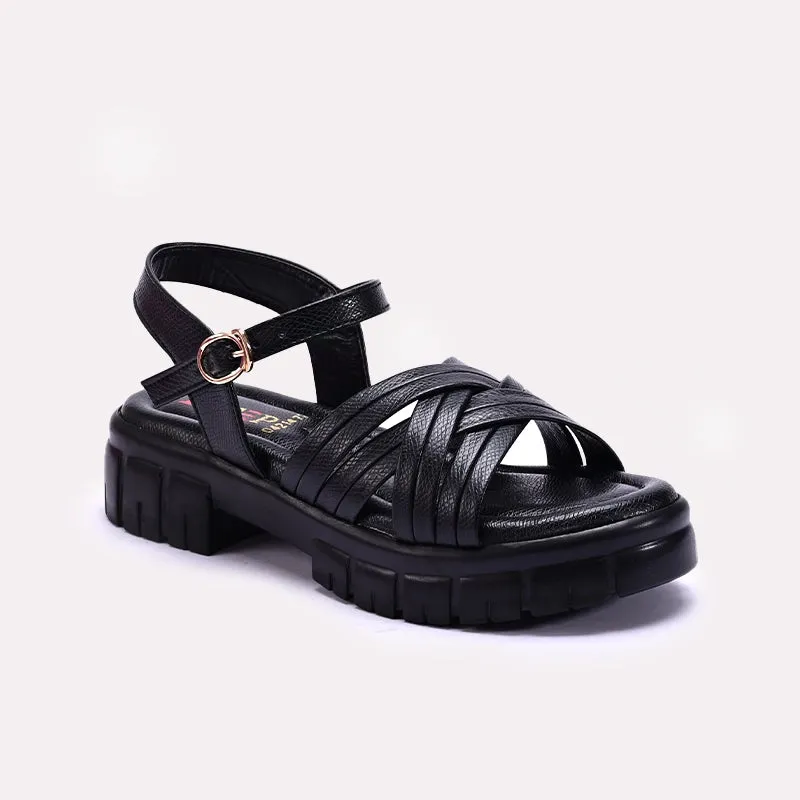 Womens Black Chunky Casual Sandals 0421472 Foot Ease Color Pop