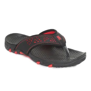 Light Slip Paragon Black and Red Ultra-Durable Everyday Flip Flops for Men
