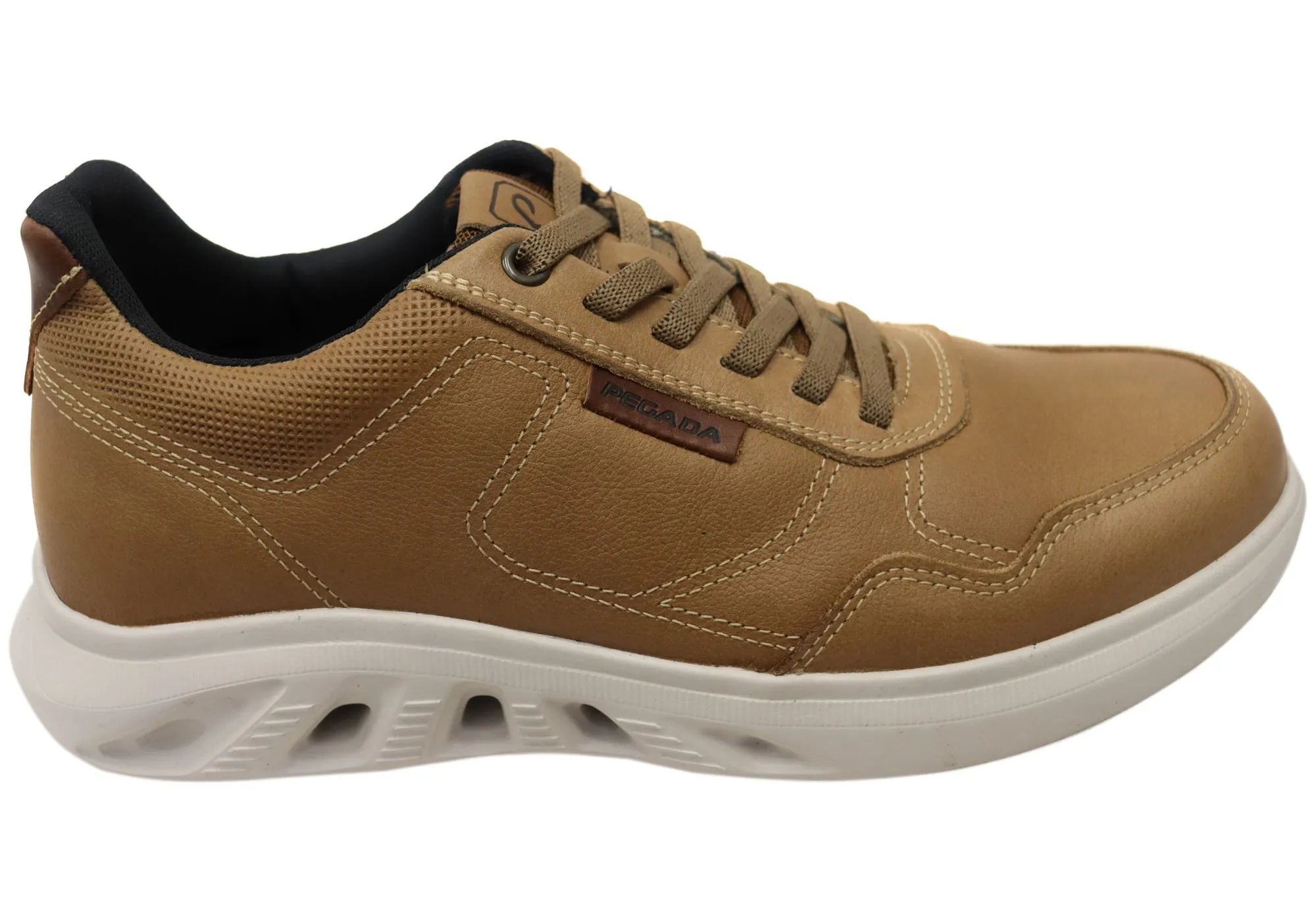 Pegada Endure Mens Comfortable Leather Casual Shoes Made In Brazil Thermoregulating Fabric