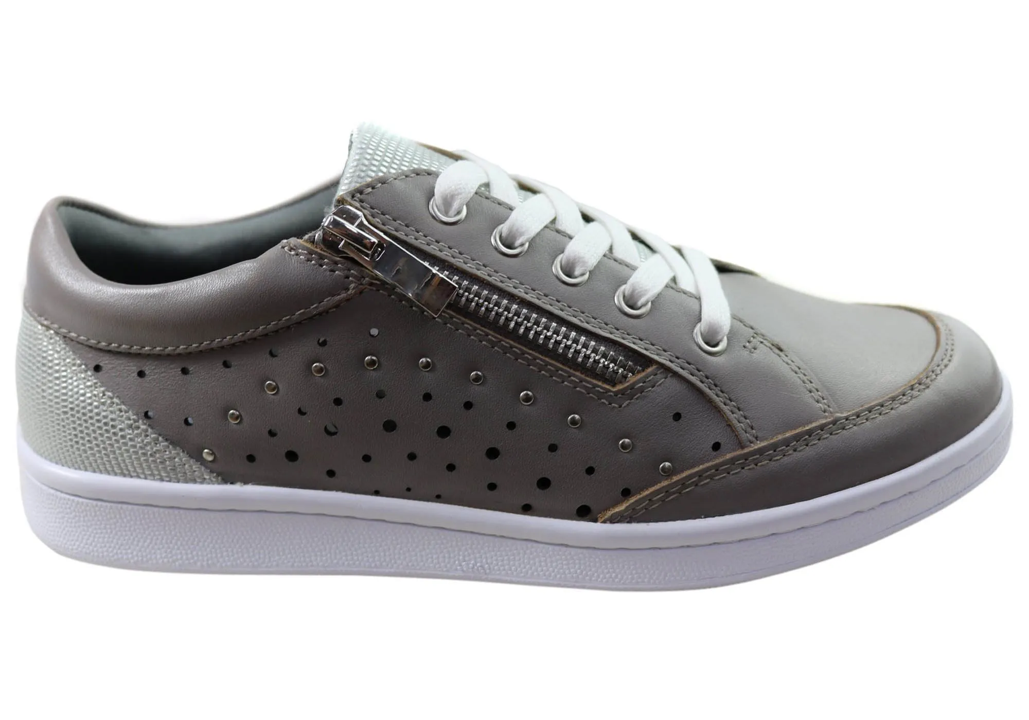 long lasting durability Layered Look Scholl Orthaheel Razer Womens Supportive Leather Lace Up Casual Shoes