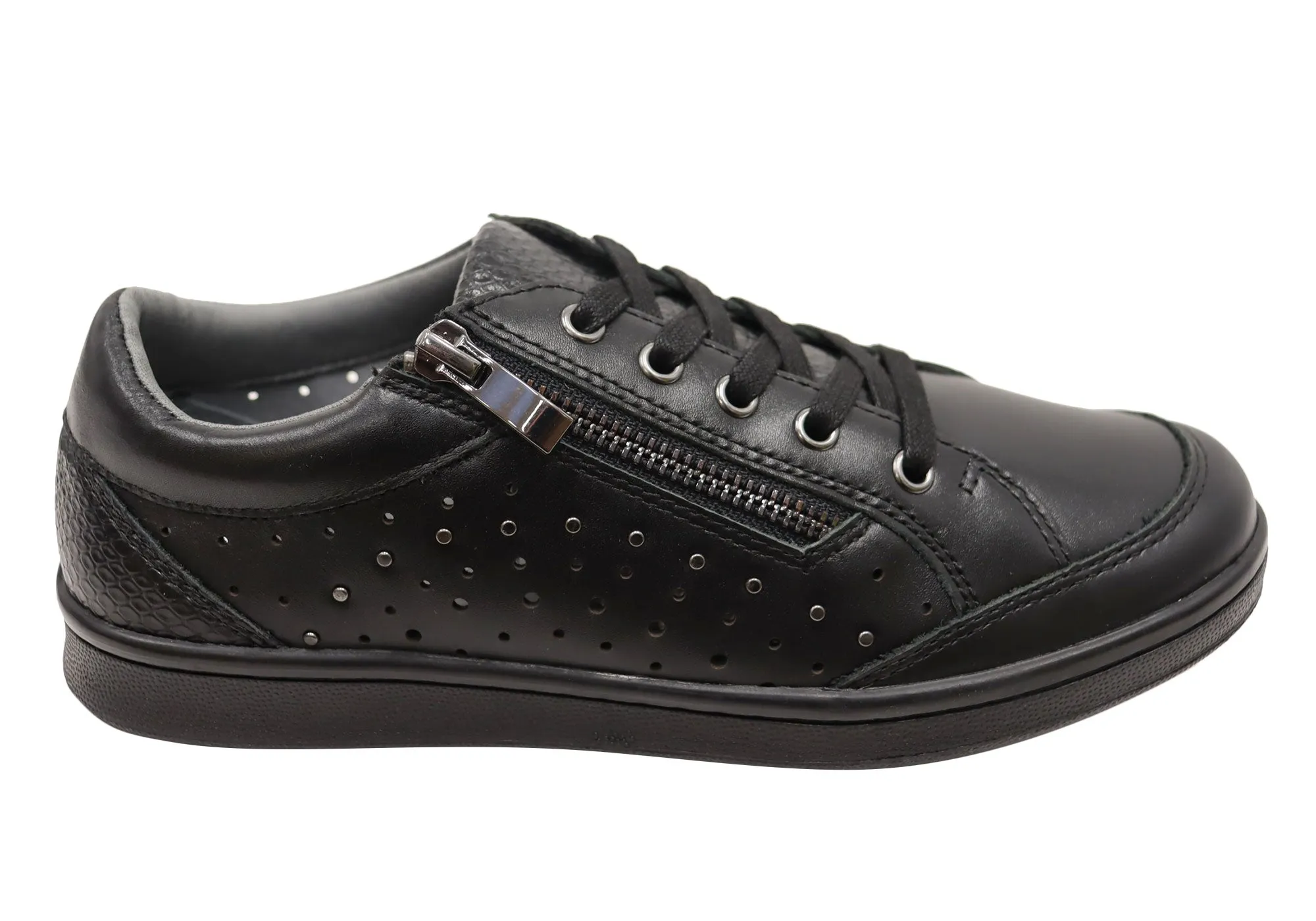 Scholl Orthaheel Razer Womens Supportive Leather Lace Up Casual Shoes Inner Support Photo Day