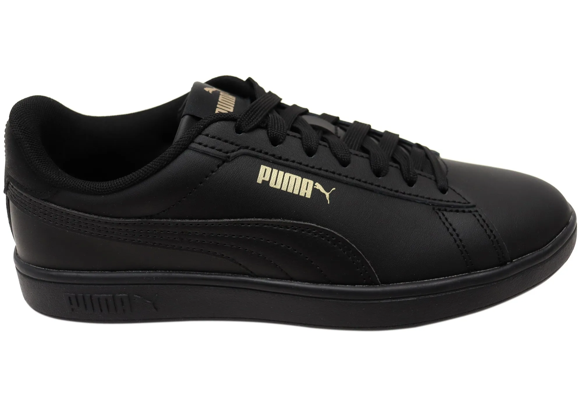 Puma Mens Smash 3.0 L Comfortable Black Lace Up Sneakers Flexibility Boost