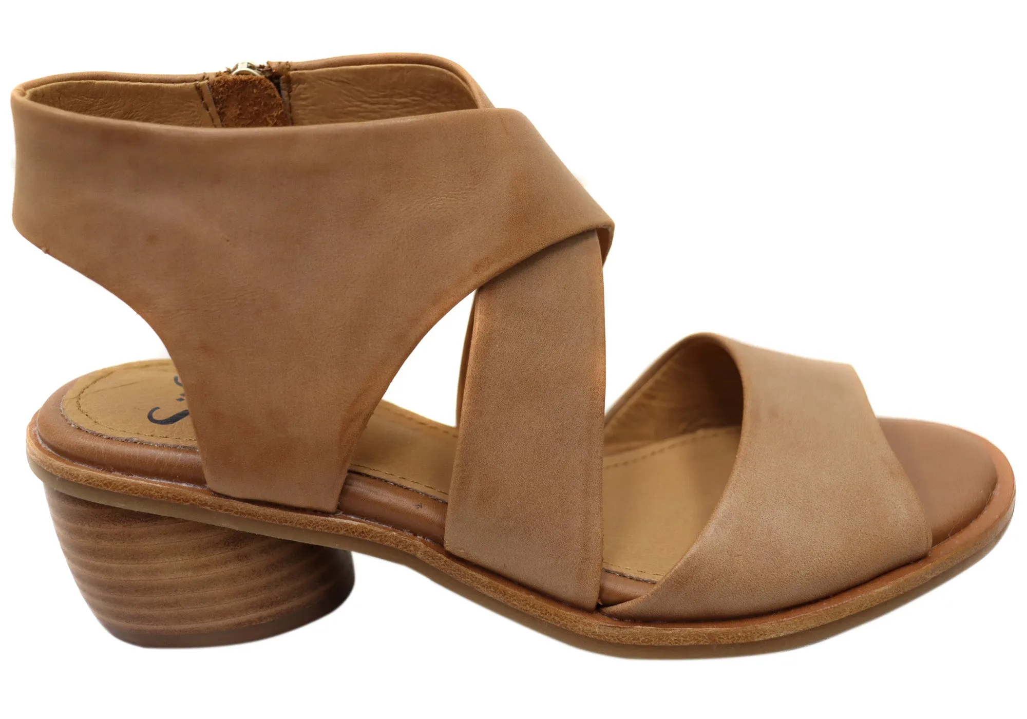 Sofft Camille Womens Leather Low Heel Sandals With Comfort Footbed Wear Anywhere