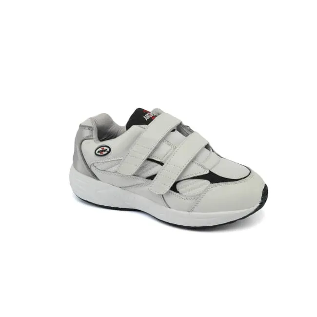 Velcro fastening Answer2 554-3V White/Navy - Men's Athletic Walking Shoes with Staps