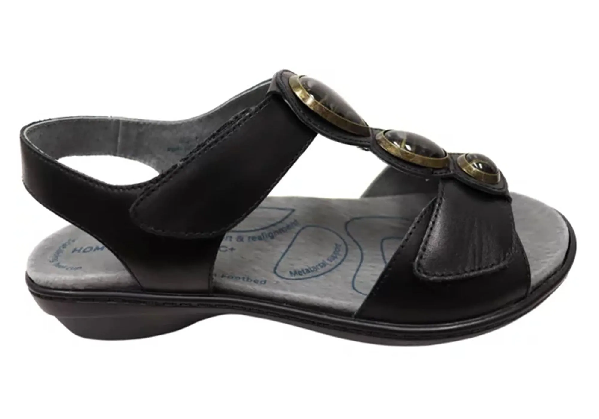 Homyped Womens Analise T Bar Comfortable Leather Sandals Trendy Vibe