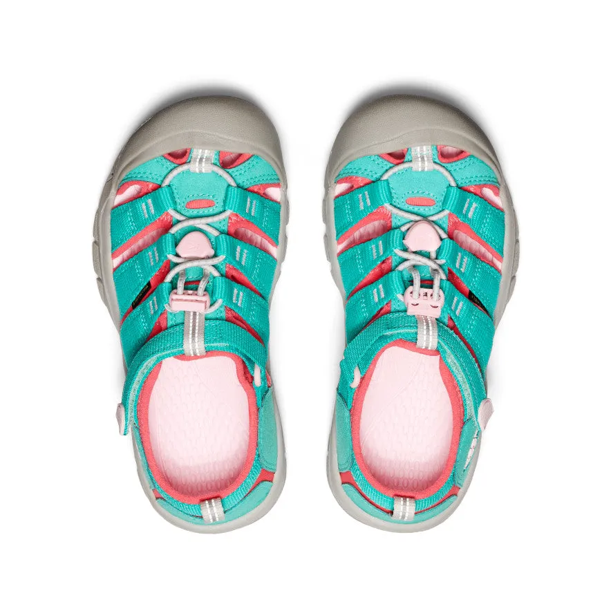 Comfy Sandals for Travel Stay Casual Big Kids' Newport H2  |  Bright Aqua/Giggle Pink