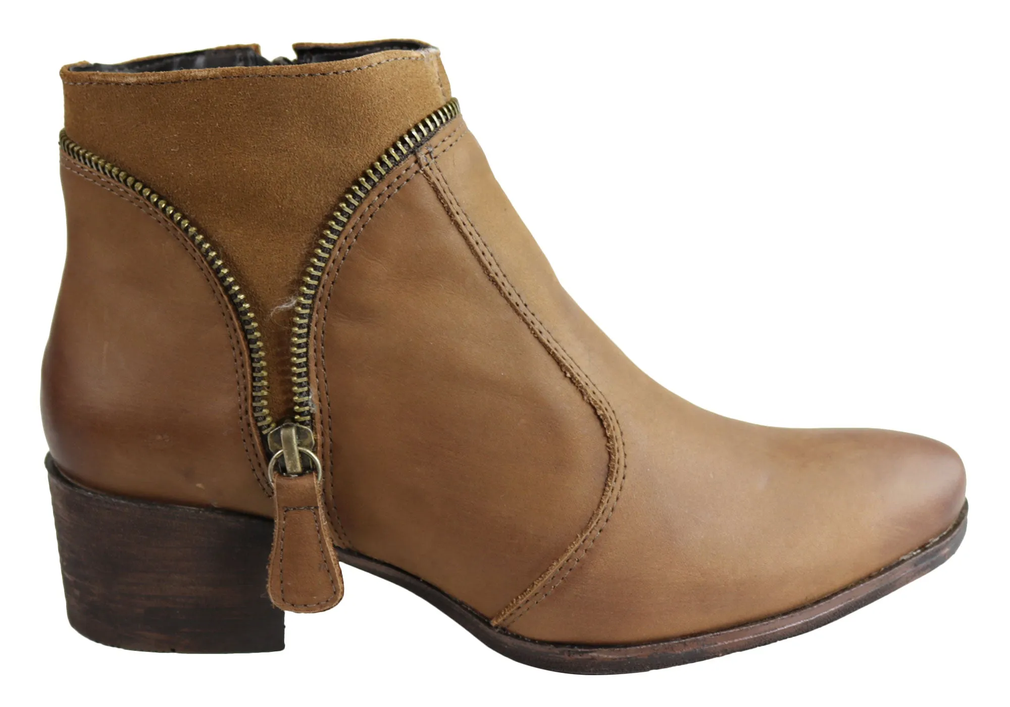 Dazzani Hilda Womens Comfortable Leather Ankle Boots Made In Brazil Everyday Use