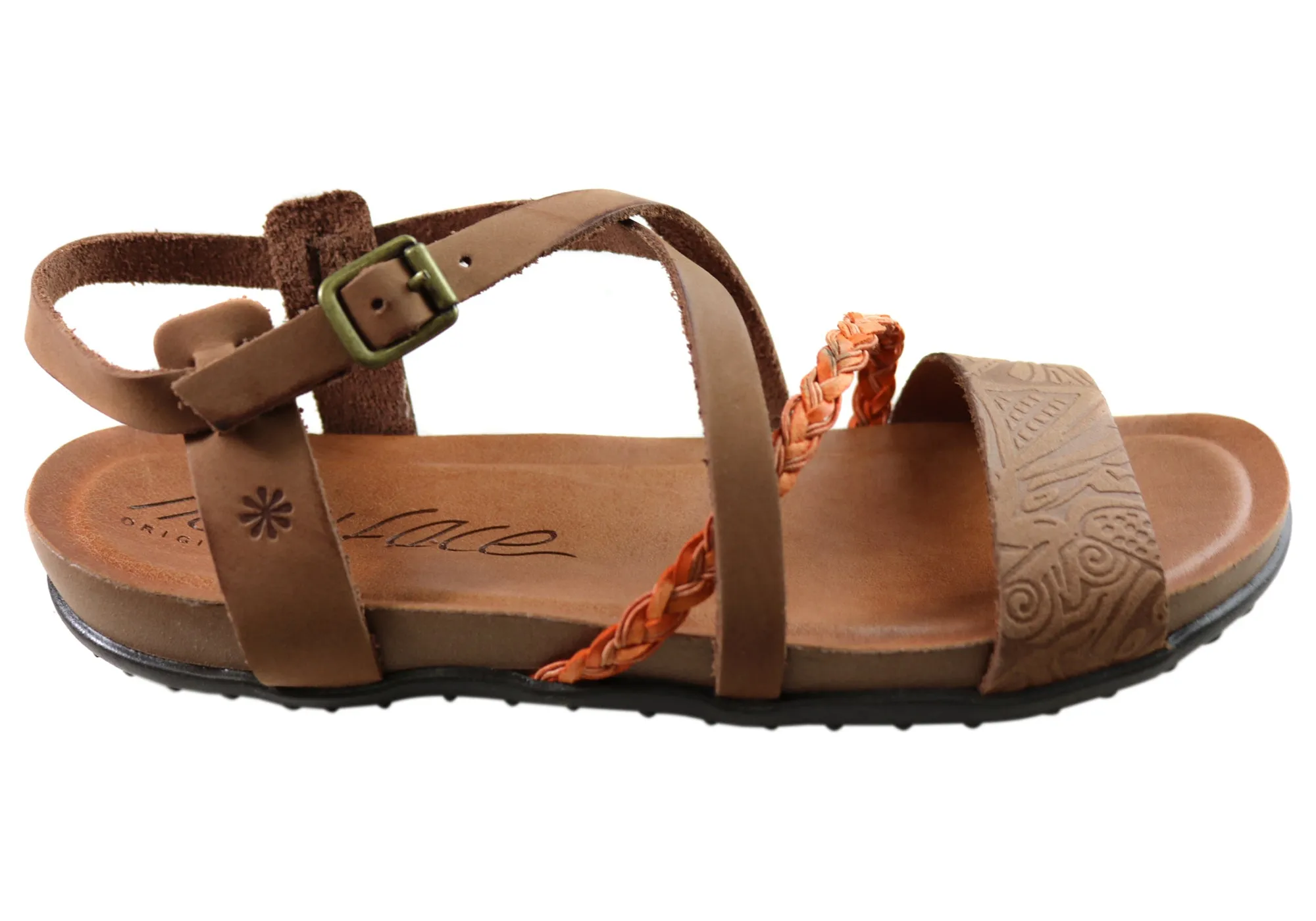 Sporty Style New Face Laurina Womens Comfortable Leather Sandals Made In Brazil