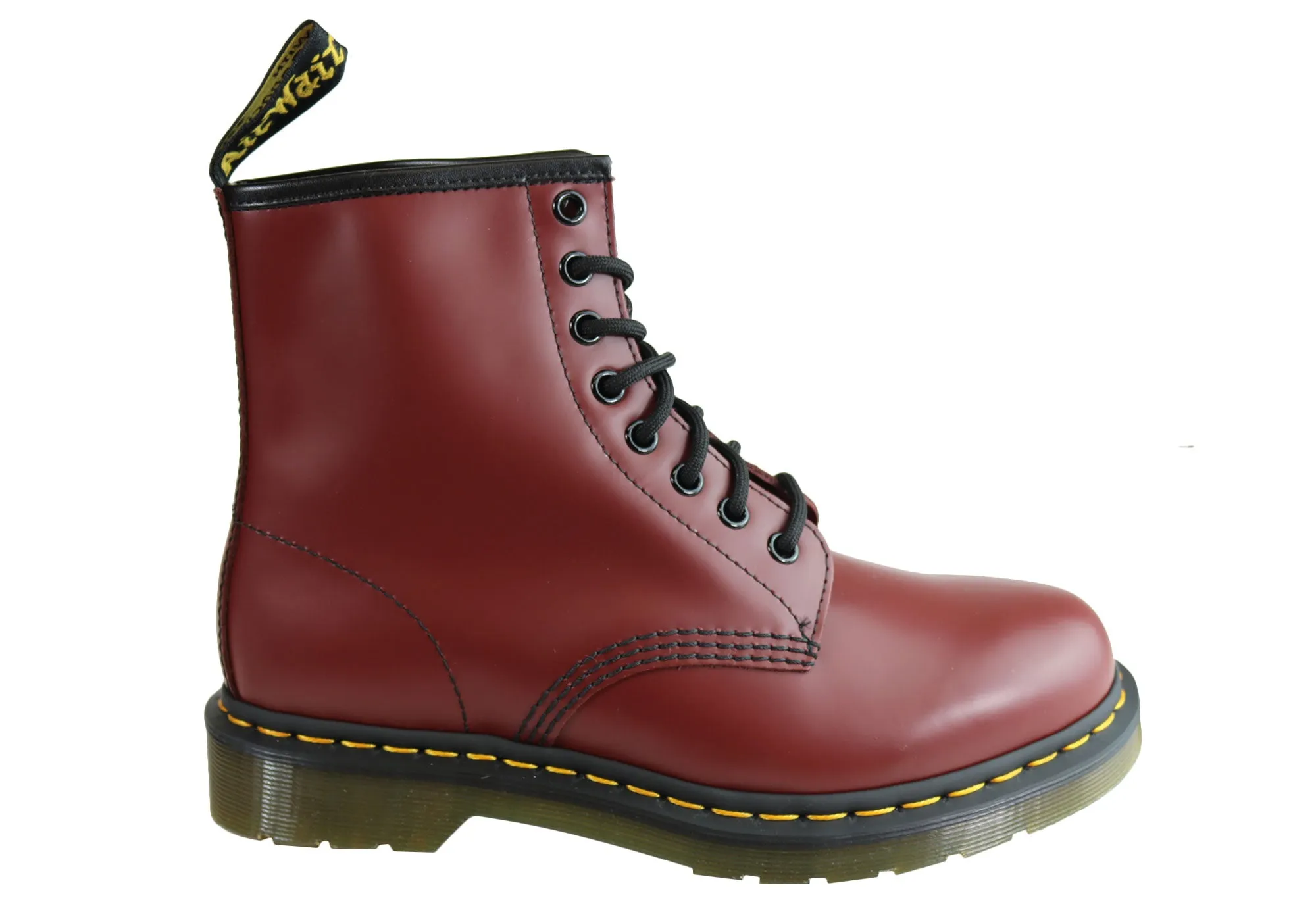 Elastic Material Dr Martens 1460 Cherry Smooth Unisex Leather Lace Up Fashion Boots