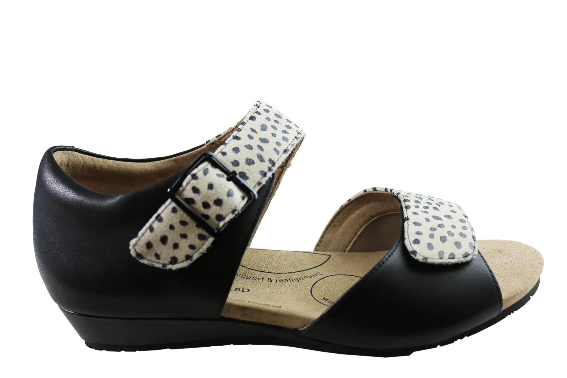 Beach Walk Homyped Ferra Womens Leather Comfortable Wide Width Sandals