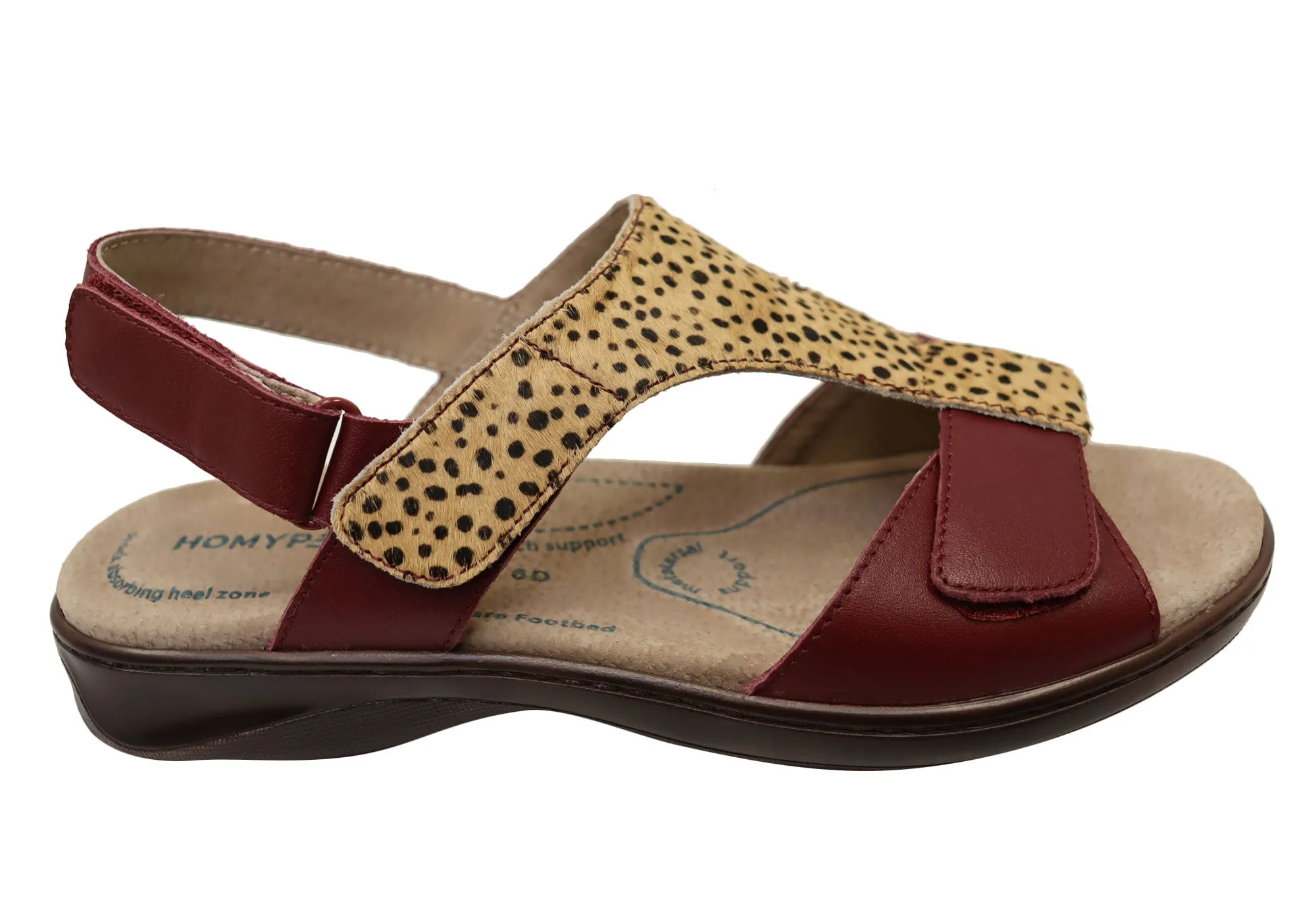 Feel Fresh Homyped Devika Womens Supportive Leather Wide Fit Sandals