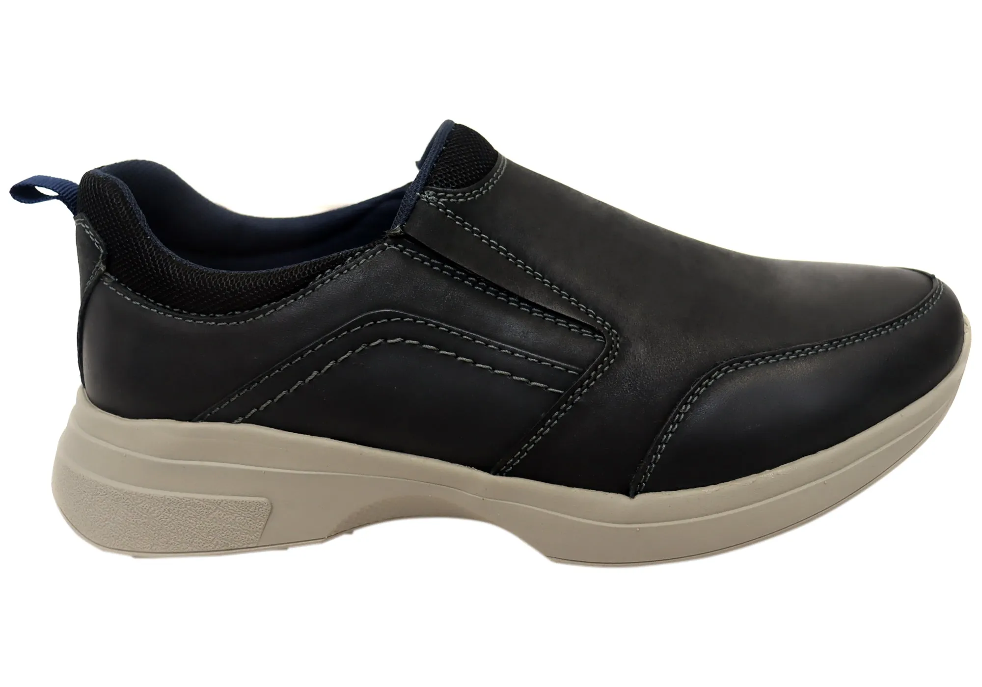 Cozy Fit Comfy Support Explorer Ramone Mens Comfortable Leather Slip On Casual Shoes