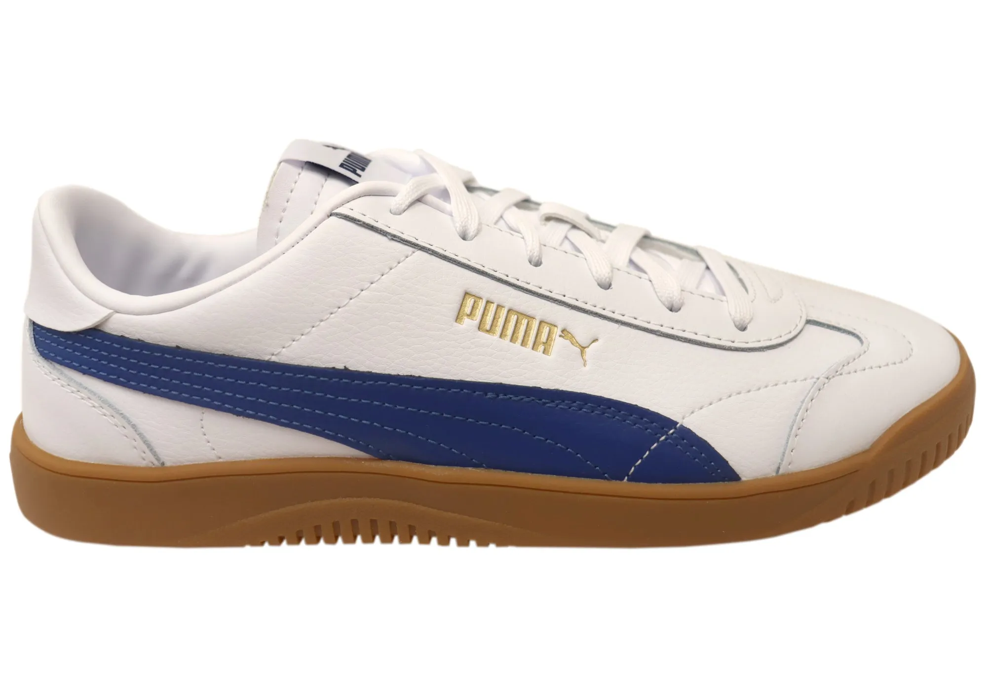 Puma Mens Club 5v5 Comfortable Leather Lace Up Sneakers Sleek Edge