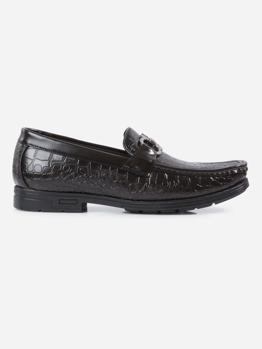 Men's Brown Moc Toe Buckle Loafer (IX4116) Soft Cushioning