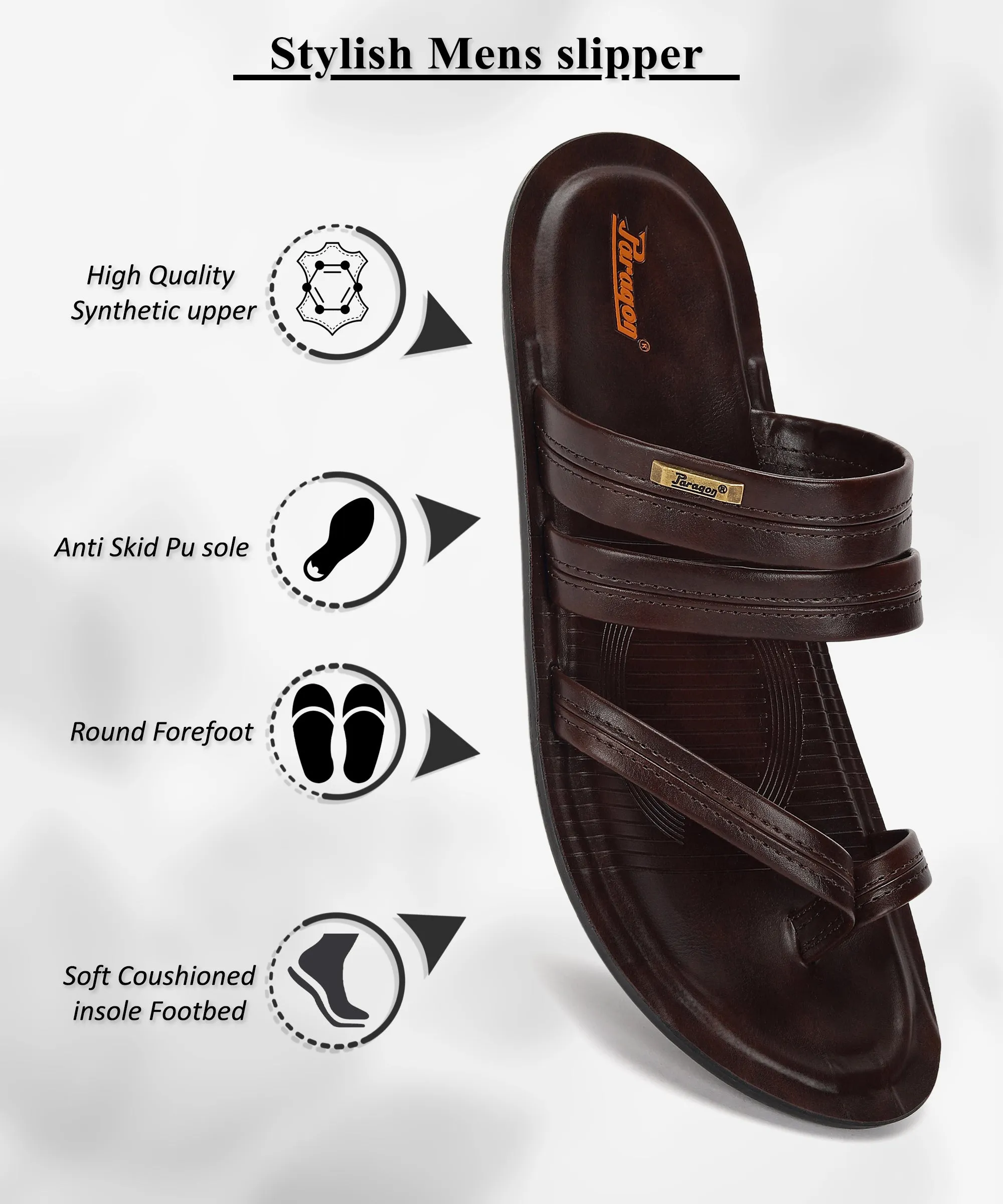 Paragon PUK2224G Men Stylish Sandals | Comfortable Sandals for Daily Outdoor Use | Casual Formal Sandals with Cushioned Soles Trendy Footwear for Summer