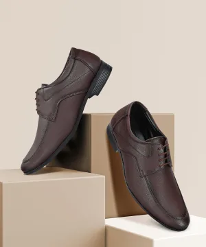 Professional Outfit Gloss Grain Paragon Men's Brown Formal Shoes with Laces| Durable & Sturdy for Outdoor Wear