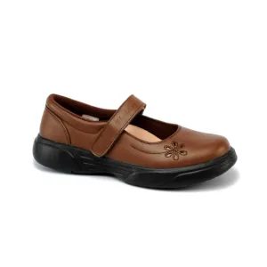 Mt. Emey 9205 Brown - Women's Extreme-Light Mary Jane Strap velvet feel Rain Resistant