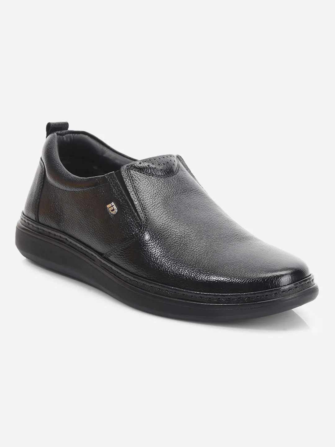 Water Block Grab Shade Men's Black Round Toe Slip On Semi Formal (ID2225)
