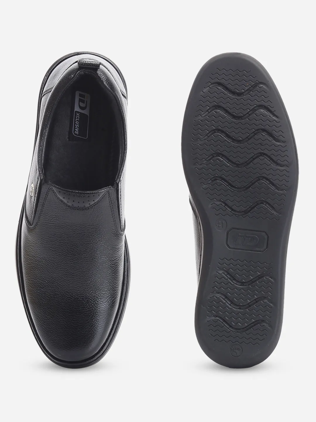 Urban Gentleman Luxe Line Men's Black Round Toe Slip On Semi Formal (ID2225)