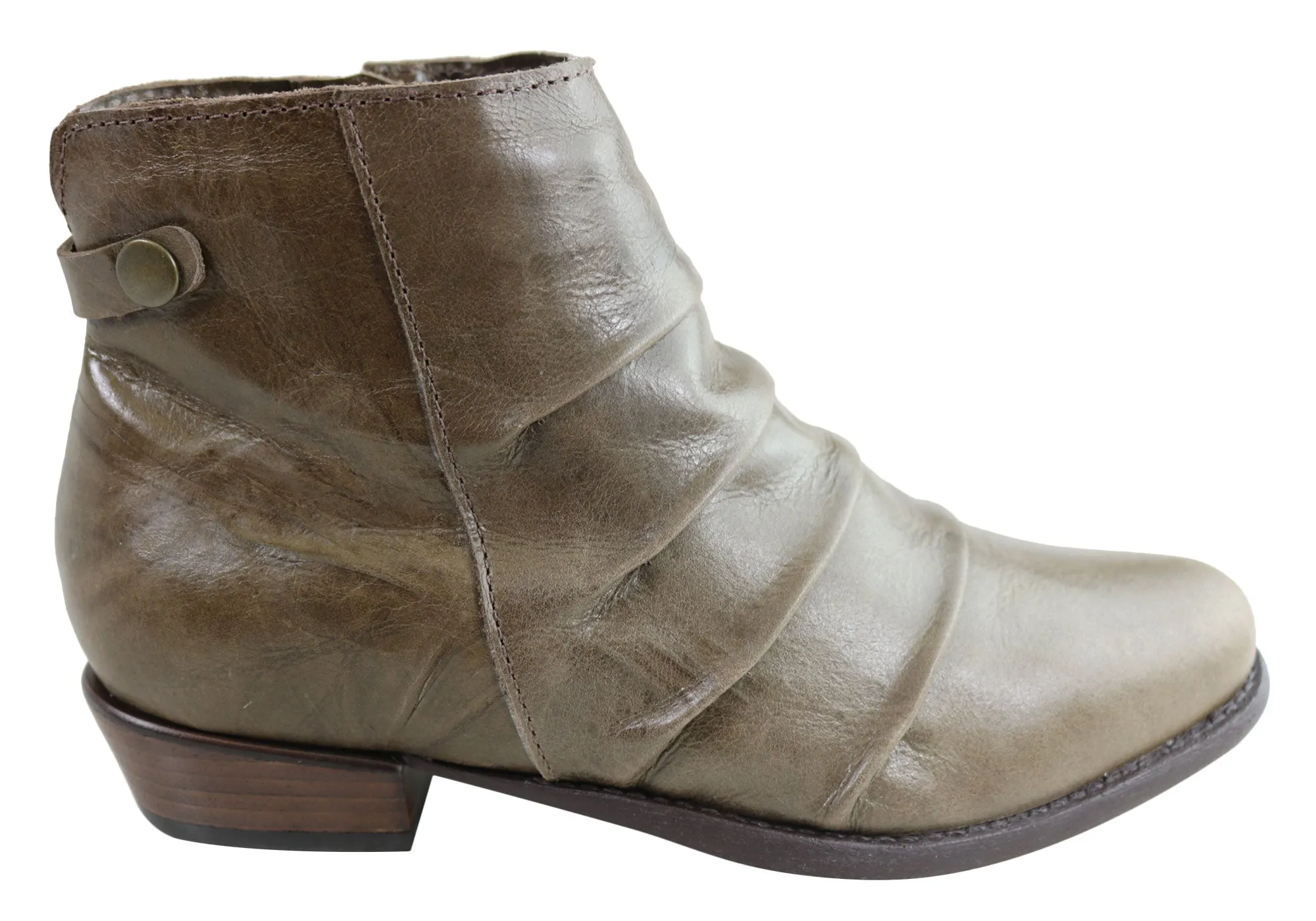 Andacco Avenue Womens Leather Comfortable Ankle Boots Made In Brazil chemical-resistant