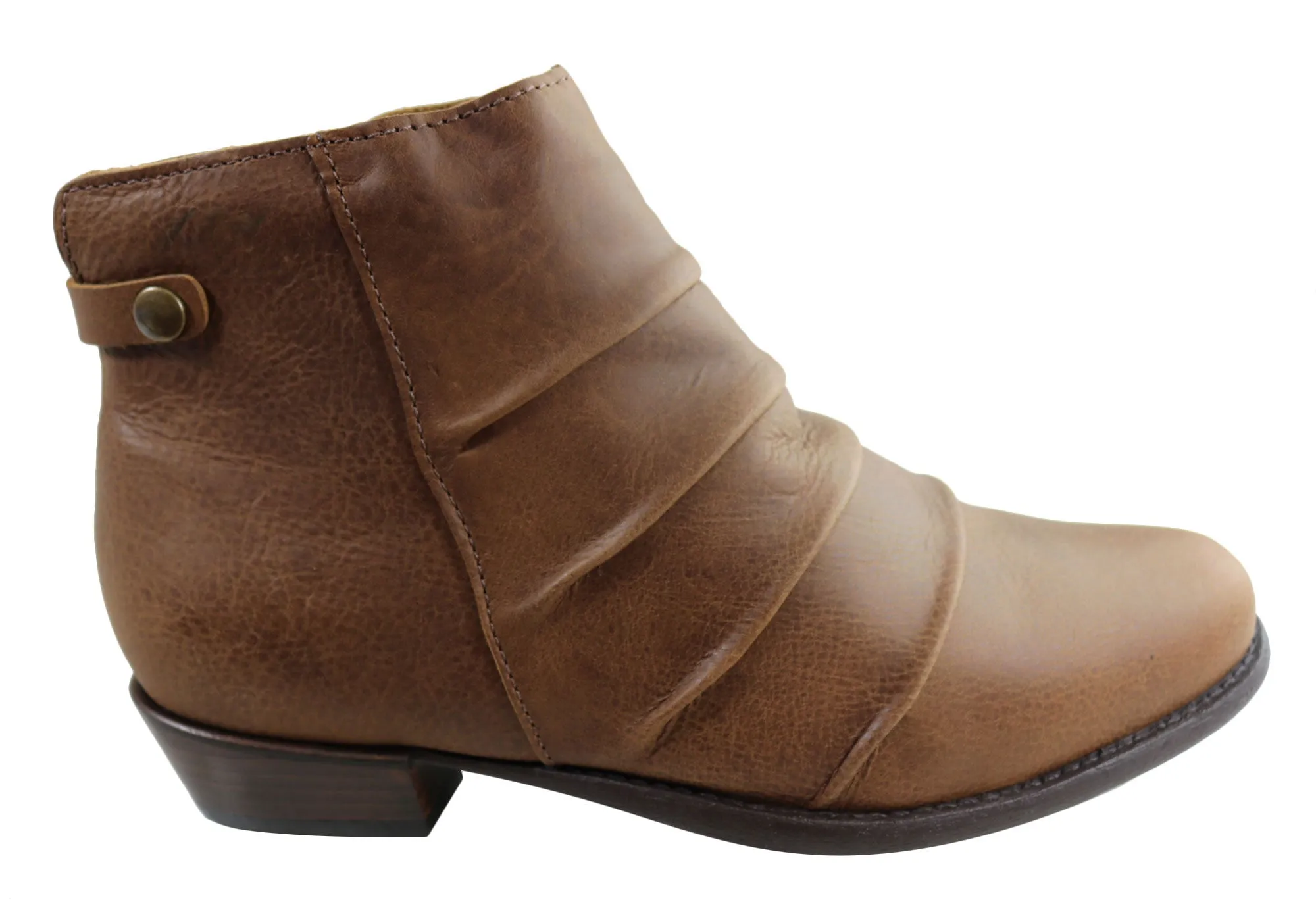 Andacco Avenue Womens Leather Comfortable Ankle Boots Made In Brazil Pure White Work Ready