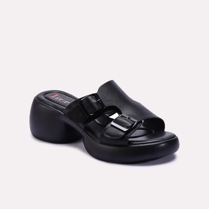 Black Comfy Chunky Casual Slippers 0413243 Feather Light Modern Commuters Sport Active