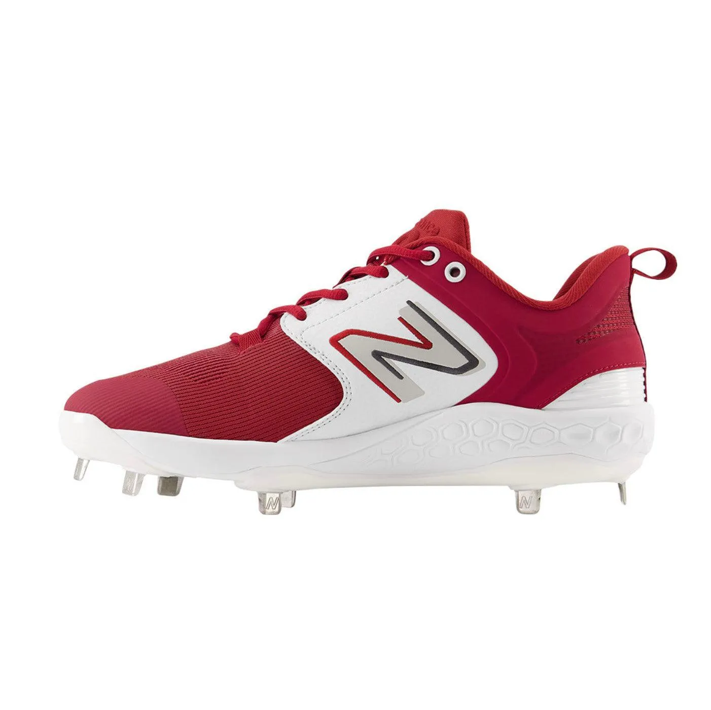 Breath Fresh New Balance Men's Fresh Foam X 3000 V6 Metal Baseball Cleats - Cardinal with White - L3000BC6