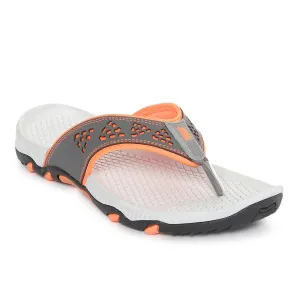 Simple Travel Shoes Paragon Grey and Orange Ultra-Durable Everyday Flip Flops for Men