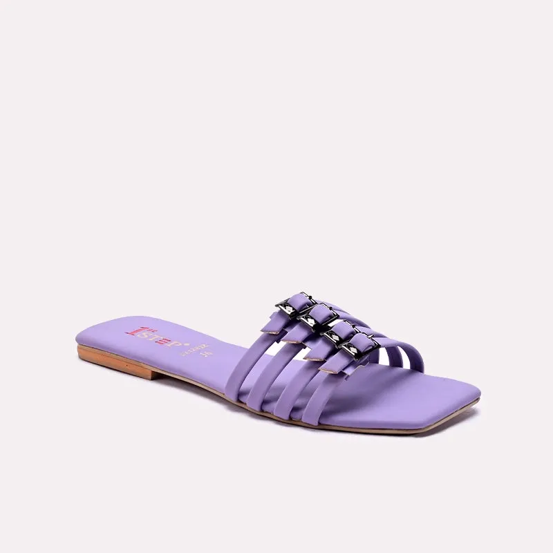 Purple Casual Flat Slippers 0412822 Canvas Light Step