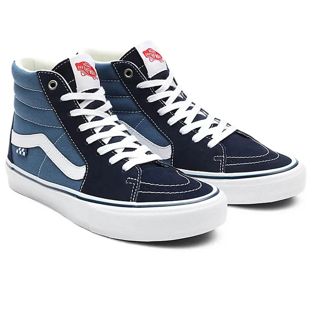 Daily Walk Sweat Resistant Frequent Travelers Vans Skate Sk8-Hi - Navy/White