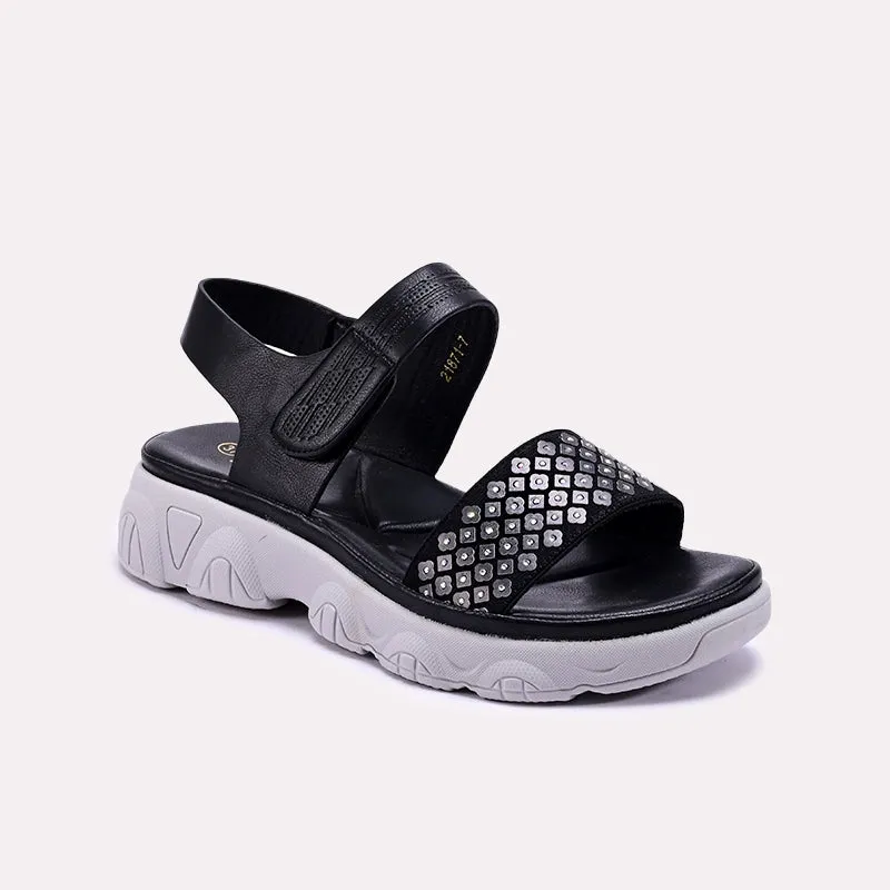 Festival Vibe Black Comfy Casual Sandals 0421385