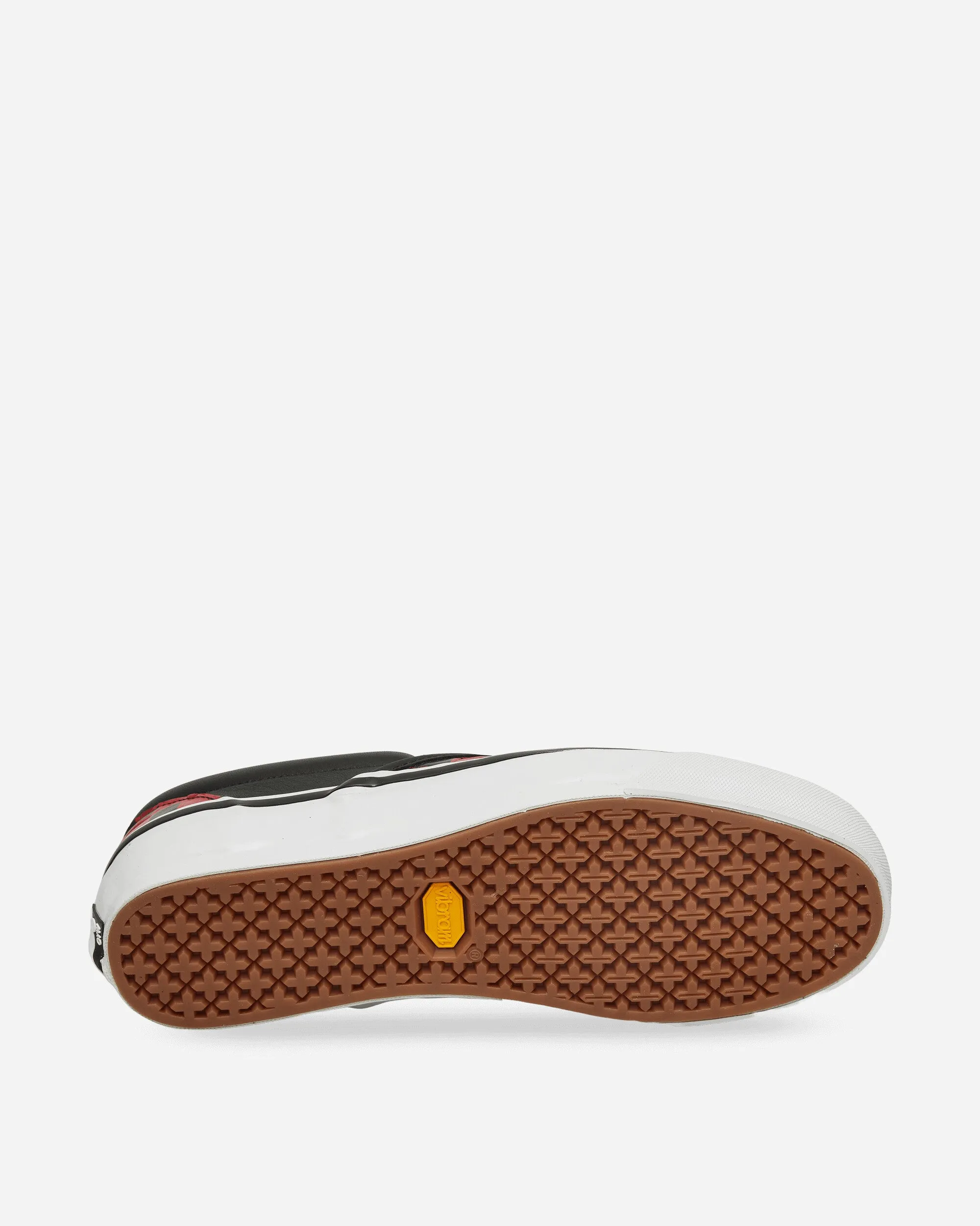 Classic Slip-On 98 Leather Check Vibram Sneakers Black / Racing Red Clean Step Long Move