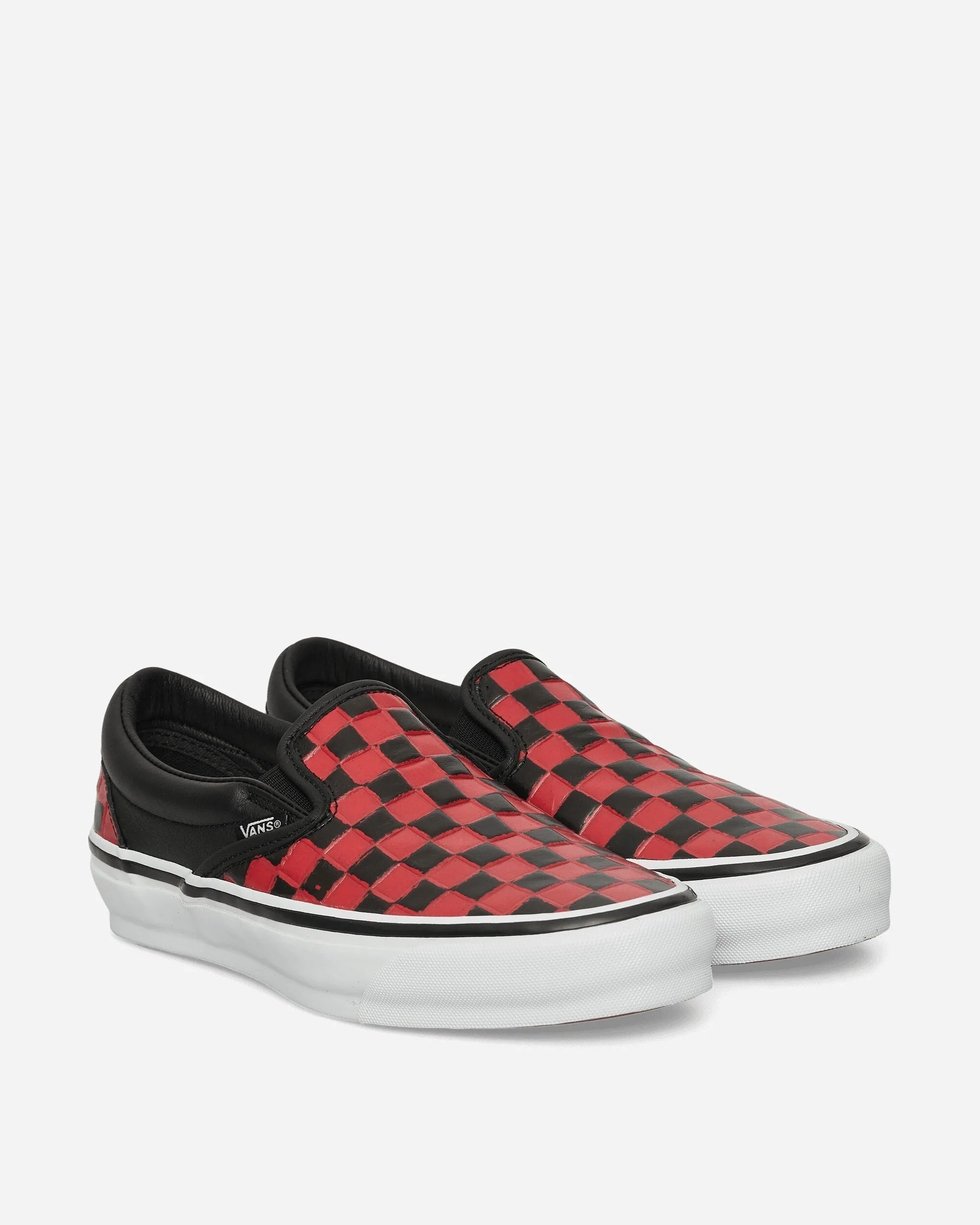 Street Mood Island Step Classic Slip-On 98 Leather Check Vibram Sneakers Black / Racing Red