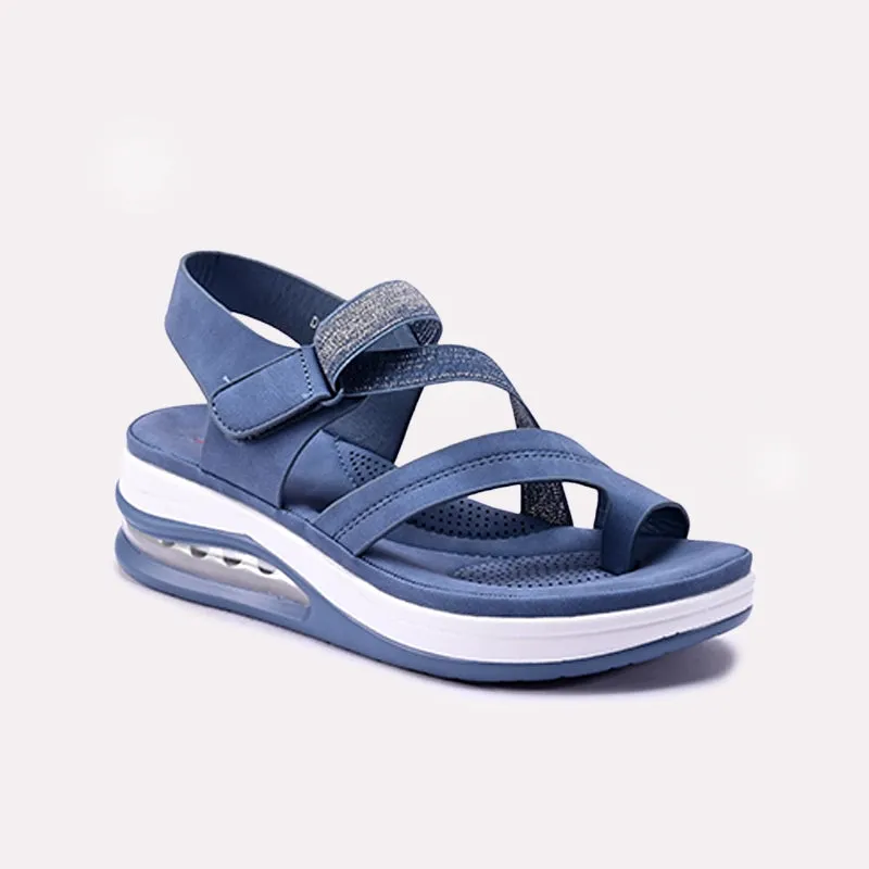 Womens Blue Comfy Sandals 0421588 Reinforced Seams
