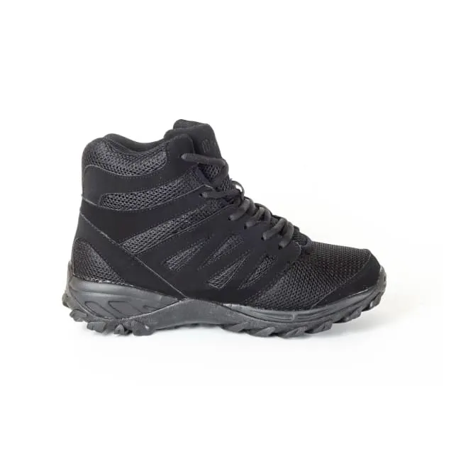 Mt. Emey 9713 Black - Men's Added-depth Mesh Walking Boots Zip Up Style